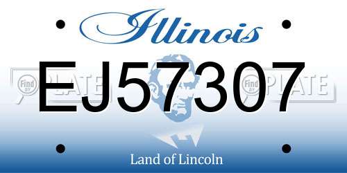 EJ57307 Illinois License Plate