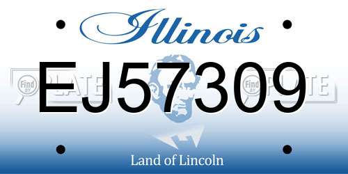 EJ57309 Illinois License Plate