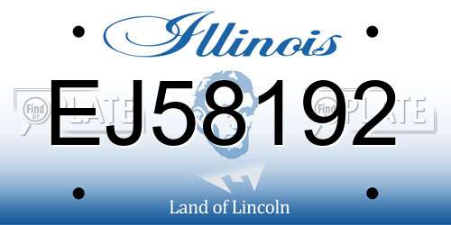 EJ58192 Illinois License Plate