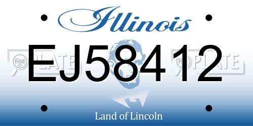 EJ58412 Illinois License Plate