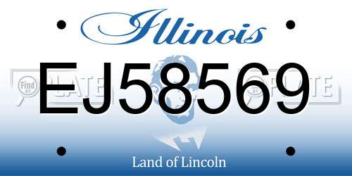 EJ58569 Illinois License Plate