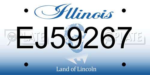 EJ59267 Illinois License Plate