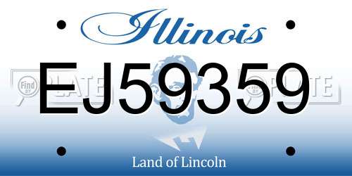 EJ59359 Illinois License Plate