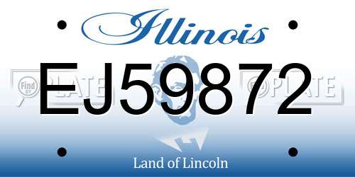 EJ59872 Illinois License Plate