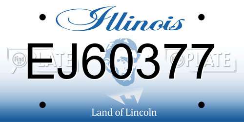 EJ60377 Illinois License Plate