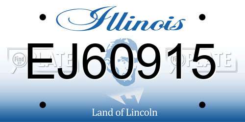 EJ60915 Illinois License Plate