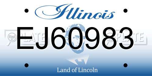 EJ60983 Illinois License Plate