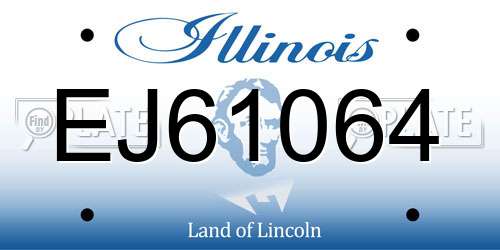 EJ61064 Illinois License Plate