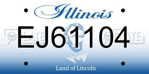 EJ61104 Illinois License Plate