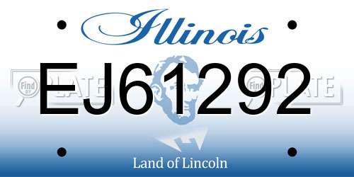 EJ61292 Illinois License Plate