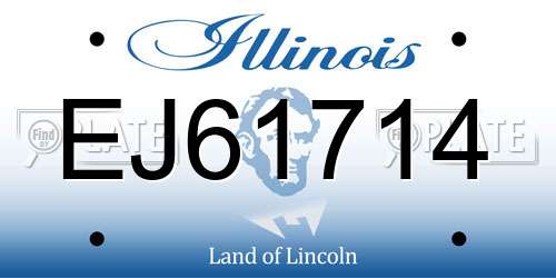 EJ61714 Illinois License Plate