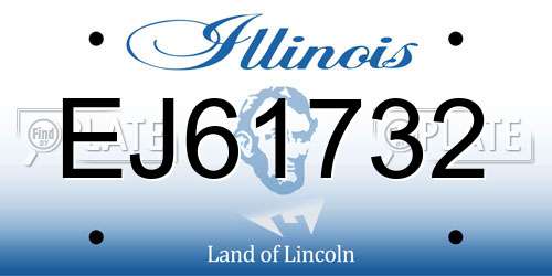 EJ61732 Illinois License Plate