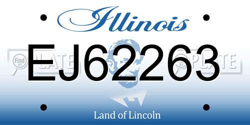 EJ62263 Illinois License Plate