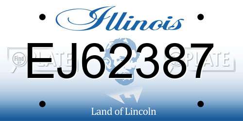 EJ62387 Illinois License Plate