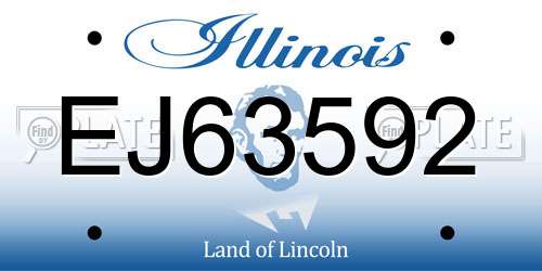 EJ63592 Illinois License Plate