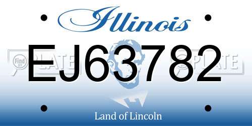 EJ63782 Illinois License Plate