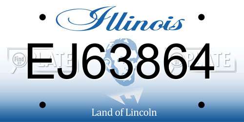 EJ63864 Illinois License Plate