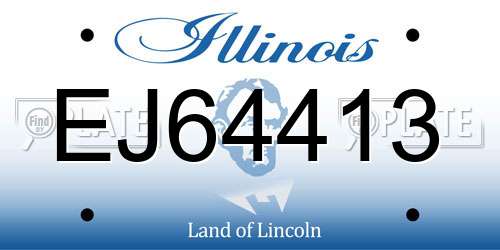 EJ64413 Illinois License Plate