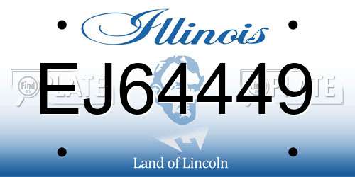 EJ64449 Illinois License Plate