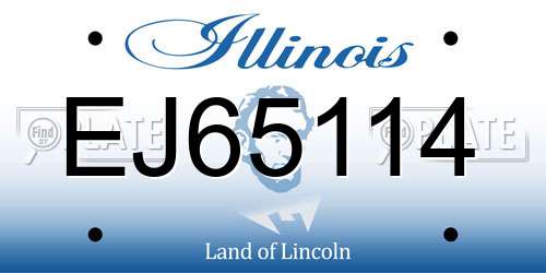 EJ65114 Illinois License Plate