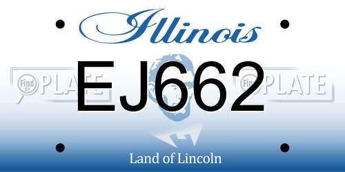 EJ662 Illinois License Plate