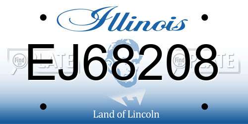 EJ68208 Illinois License Plate