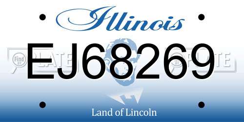 EJ68269 Illinois License Plate