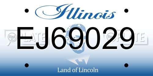 EJ69029 Illinois License Plate