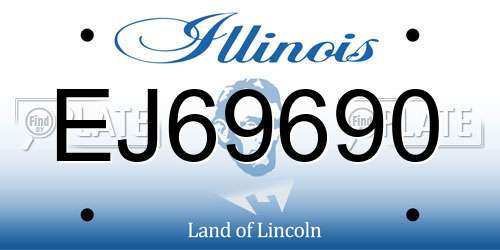 EJ69690 Illinois License Plate
