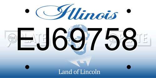 EJ69758 Illinois License Plate