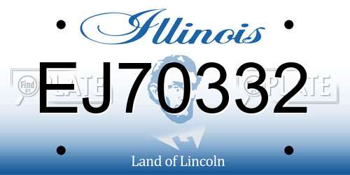 EJ70332 Illinois License Plate