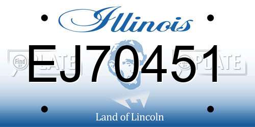 EJ70451 Illinois License Plate