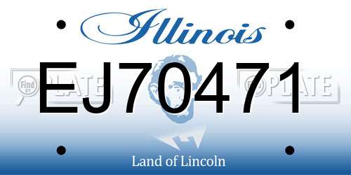 EJ70471 Illinois License Plate