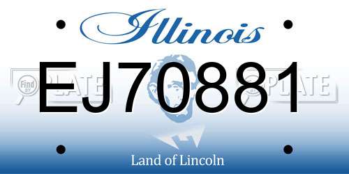 EJ70881 Illinois License Plate