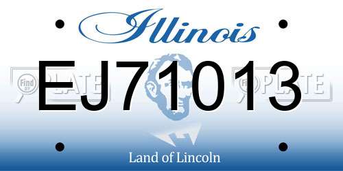 EJ71013 Illinois License Plate