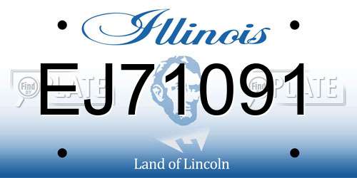 EJ71091 Illinois License Plate