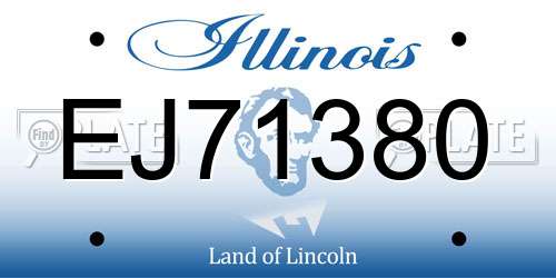 EJ71380 Illinois License Plate