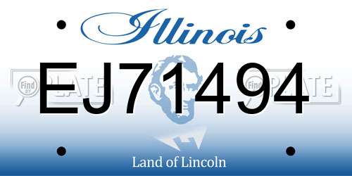 EJ71494 Illinois License Plate