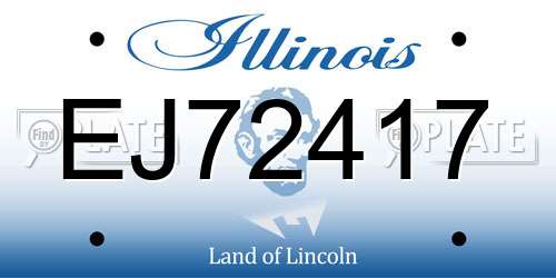 EJ72417 Illinois License Plate