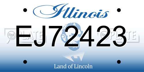 EJ72423 Illinois License Plate