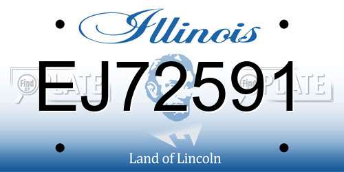 EJ72591 Illinois License Plate