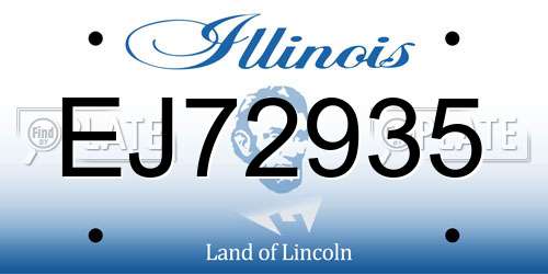 EJ72935 Illinois License Plate