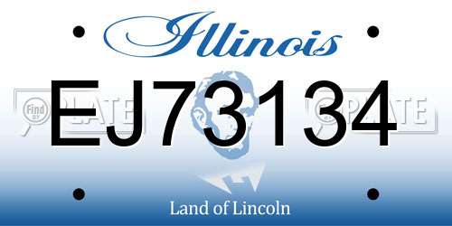 EJ73134 Illinois License Plate
