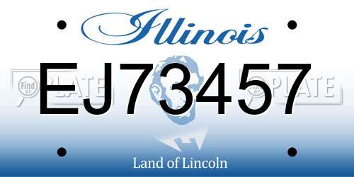 EJ73457 Illinois License Plate