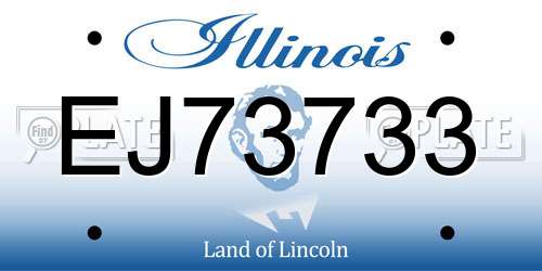 EJ73733 Illinois License Plate