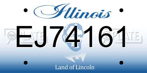 EJ74161 Illinois License Plate