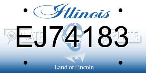 EJ74183 Illinois License Plate