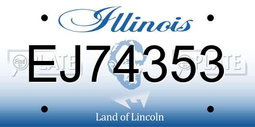 EJ74353 Illinois License Plate