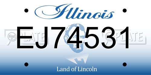 EJ74531 Illinois License Plate