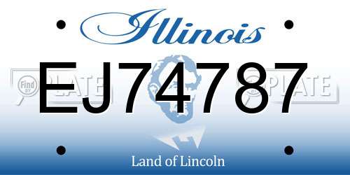 EJ74787 Illinois License Plate